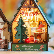 Cargar imagen en el visor de la galería, Casa Miniatura Casa de Navidad Brillante