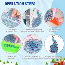 Cargar imagen en el visor de la galería, Marcapáginas Diamond Painting 6x Pavo Real