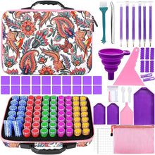 Cargar imagen en el visor de la galería, Estuche Diamond Painting Flores con 70 Botes + Accesorios