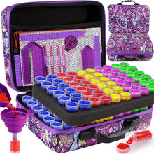 Cargar imagen en el visor de la galería, Estuche Diamond Painting Flores Violetas con 120 Botes + Accesorios