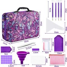 Cargar imagen en el visor de la galería, Estuche Diamond Painting Flores Violetas con 120 Botes + Accesorios