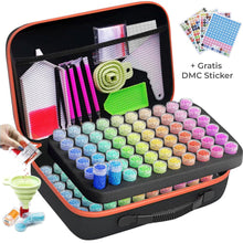 Cargar imagen en el visor de la galería, Estuche Diamond Painting Naranja con 120 Botes + Accesorios