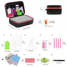 Cargar imagen en el visor de la galería, Estuche Diamond Painting Naranja con 120 Botes + Accesorios