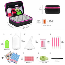 Cargar imagen en el visor de la galería, Estuche Diamond Painting Rosa con 120 Botes + Accesorios