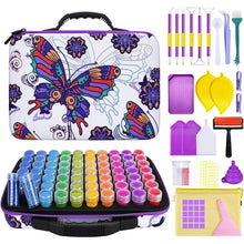 Cargar imagen en el visor de la galería, Estuche Diamond Painting Mariposas con 70 Compartimentos + Accesorios
