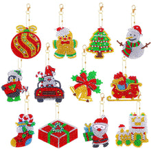 Cargar imagen en el visor de la galería, Llavero Diamond Painting Navidad 12 Piezas