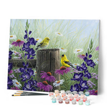 Cargar imagen en el visor de la galería, Pintar Por Números - Pareja de Goldfinch - Figuredart - Intermedio Animales Pájaros Flores Novedades