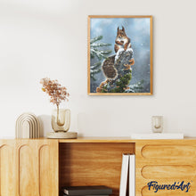 Cargar imagen en el visor de la galería, Pintar Por Números - Ardilla encaramada - Figuredart - Intermedio Animales Ardillas Novedades