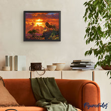 Cargar imagen en el visor de la galería, Pintar Por Números - León al atardecer - Figuredart - Fácil Paisajes Animales Leones Novedades