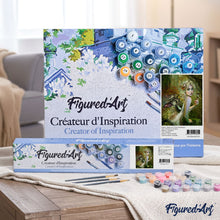 Cargar imagen en el visor de la galería, Pintar por números Hada de oro Figured'Art Intermedio Novedades Animales Mariposas Mujer