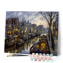 Cargar imagen en el visor de la galería, Pintar por números Vida en el canal Figured'Art Avanzado Novedades Ciudades Paisajes Barcos