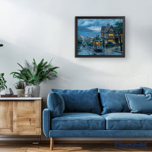 Cargar imagen en el visor de la galería, Pintar por números Tranvía crepuscular Figured'Art Intermedio Novedades Ciudades Paisajes