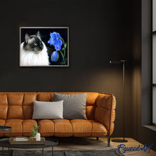 Cargar imagen en el visor de la galería, Pintar por números Cara floral Figured'Art Fácil Novedades Animales Gatos Flores