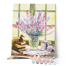 Cargar imagen en el visor de la galería, Pintar por números Ramo de lupino Figured'Art Intermedio Novedades Flores