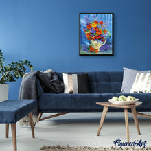 Cargar imagen en el visor de la galería, Pintar por números Ramo de naranja y púrpura Figured'Art Intermedio Novedades Flores