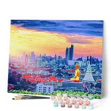 Cargar imagen en el visor de la galería, Pintar por números BUDDHA BANGKOK Figured'Art Intermedio Novedades Ciudades Paisajes