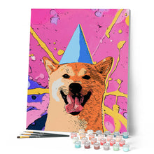 Cargar imagen en el visor de la galería, Pintar por números Perro sonriendo pop art Figured'Art Fácil Novedades Animales Perros