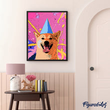 Cargar imagen en el visor de la galería, Pintar por números Perro sonriendo pop art Figured'Art Fácil Novedades Animales Perros