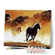 Cargar imagen en el visor de la galería, Pintar por números Caballos en acción Figured'Art Fácil Novedades Animales Caballos Paisajes