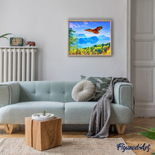 Cargar imagen en el visor de la galería, Pintar por números Águila y paisaje de Suiza. Figured'Art Intermedio Novedades Paisajes Animales Pájaros Aguilas