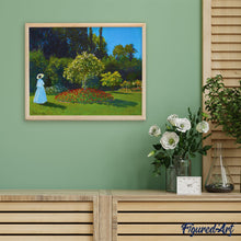 Cargar imagen en el visor de la galería, Dama en blanco en el jardín - Monet