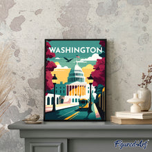 Cargar imagen en el visor de la galería, Póster de viaje Washington