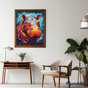 Hipopótamo Abstracto Colorido