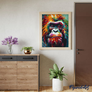 Orangután Abstracto Colorido