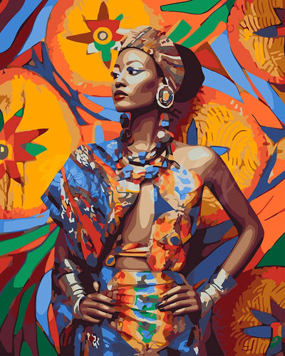 Pintar por numeros Figured'Art - Mujer Africana Tradicional