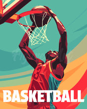 Cargar imagen en el visor de la galería, Pintar por numeros Figured&#39;Art - Póster Deportivo de Baloncesto