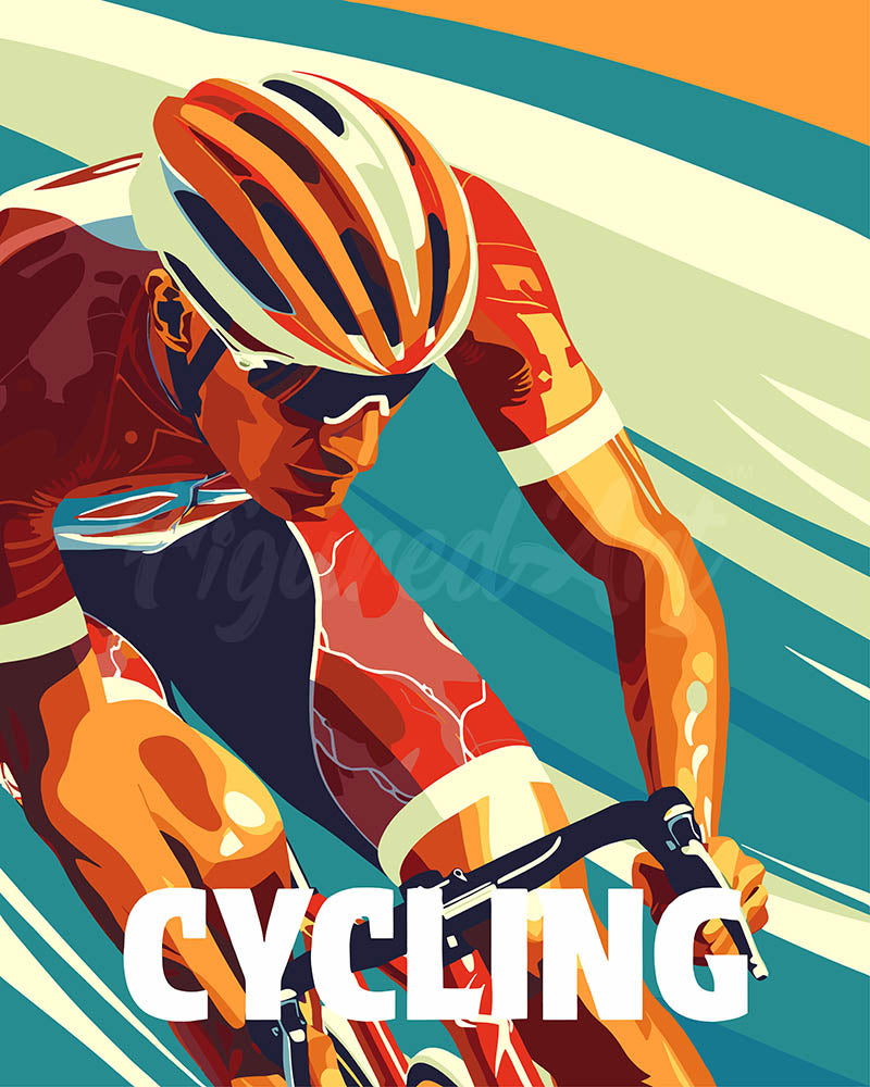 Pintar por numeros Figured'Art - Póster Deportivo de Ciclismo