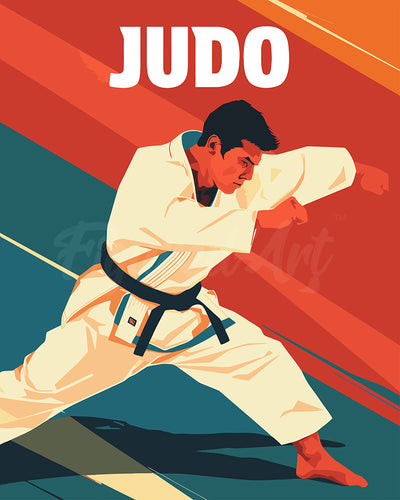 Pintar por numeros Figured'Art - Póster Deportivo de Judo