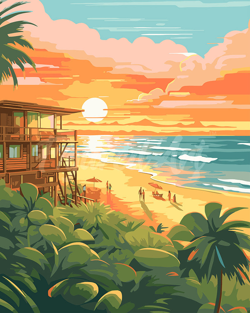 Gutluz Pintura Por Números De Paisaje De Aves Marinas – Lienzo De 40x50 Cm Con Pinturas Y Pinceles, Para Adultos Y Niños
