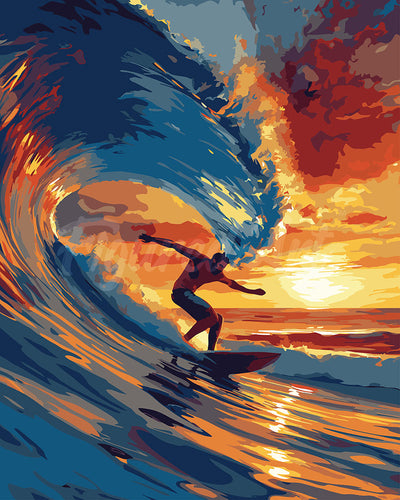 Pintar por numeros Figured'Art - Surfeando la gran ola