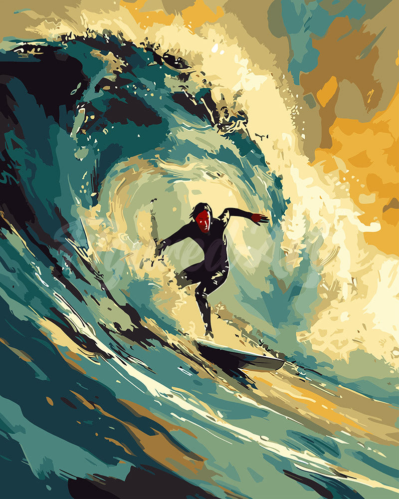 Pintar por numeros Figured'Art - Surfista profesional