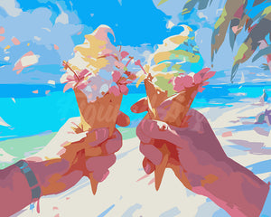 Pintar por numeros Figured'Art - Helado en la playa