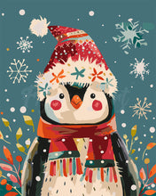 Cargar imagen en el visor de la galería, Pintar por numeros Figured&#39;Art - Pingüino navideño