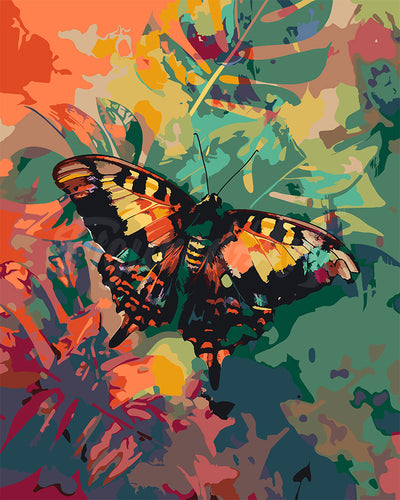 Pintar por numeros Figured'Art - Mariposa Polilla del Atardecer y Colores