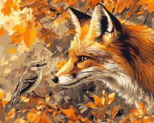 Cargar imagen en el visor de la galería, Pintar por numeros Figured&#39;Art - Zorro y pájaro en otoño