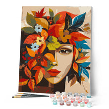 Cargar imagen en el visor de la galería, Cara floral otoñal inspirada en Picasso