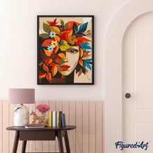 Cargar imagen en el visor de la galería, Cara floral otoñal inspirada en Picasso