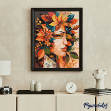 Cargar imagen en el visor de la galería, Máscara de hoja de otoño inspirada en Picasso