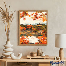 Cargar imagen en el visor de la galería, Templo japonés junto al lago en otoño