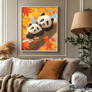 Cachorros de Panda en Otoño