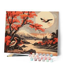 Cargar imagen en el visor de la galería, Grullas y Vista del Monte Fuji