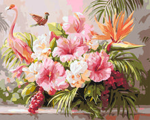 Cargar imagen en el visor de la galería, Pintar por numeros Figured&#39;Art - Hibisco y Flamenco