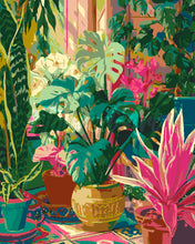 Cargar imagen en el visor de la galería, Pintar por numeros Figured'Art - Interior de Jardín Tropical
