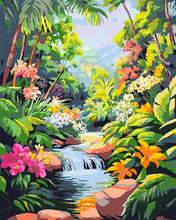 Cargar imagen en el visor de la galería, Pintar por numeros Figured'Art - Cascada Tropical