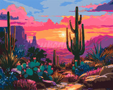 Cargar imagen en el visor de la galería, Pintar por numeros Figured'Art - Paisaje Desértico Colorido