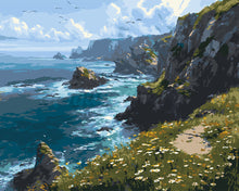 Cargar imagen en el visor de la galería, Pintar por numeros Figured'Art - Pradera Florida en el Acantilado